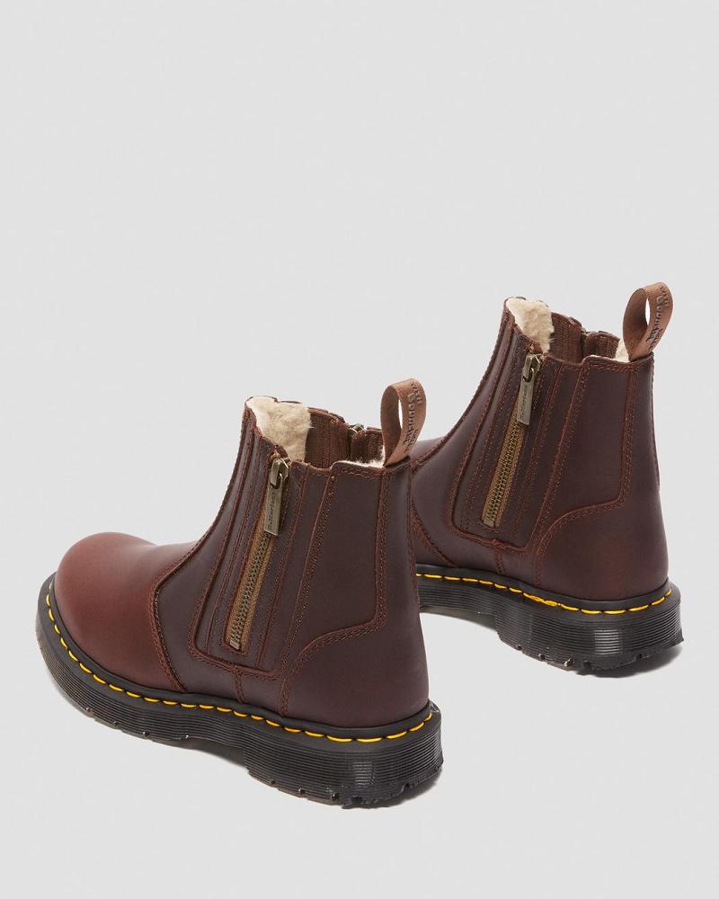 Dr Martens 2976 DM's Wintergrip Zip Laarsjes Dames Bruin | NL 663MQZ